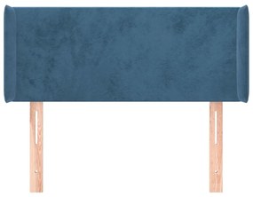 Tablie pat cu aripioare albastru inchis 103x16x78 88 cm catifea 1, Albastru inchis, 103 x 16 x 78 88 cm