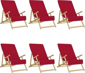 vidaXL Prosoape de plajă, 6 buc., vișiniu, 60x135 cm, textil, 400 GSM