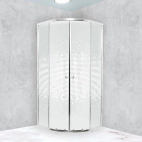 Cabină de duș curbată Pixel White 80 fără cădiță de duș