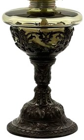 Lampă cu petrol RŮŽENA 50 cm verde pădure decorată cu cositor