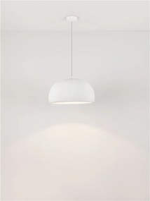 Lustra suspendata cu textura granulata Davo 50cm, alb piatra