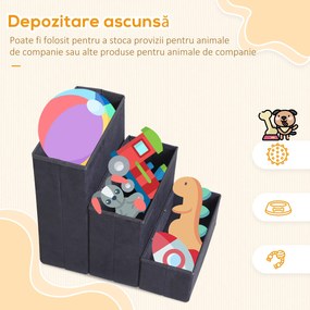 Scara captusita PawHut, cu sertare, 40x54x48cm, negru+maro | AOSOM RO