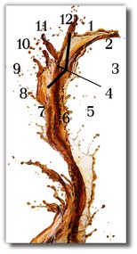 Ceas de perete din sticla vertical Maro bucătărie cafea