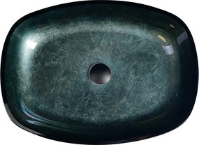 Chiuvetă culoare petrol din sticlă 54x39,5 cm Kvaore – Sapho