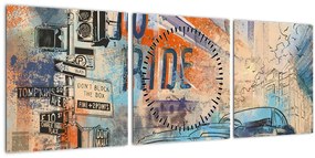 Tablou - Născut să călătorească (cu ceas) (90x30 cm)