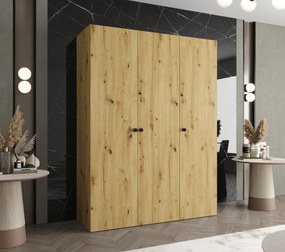 Dulap de haine 150 cm Parna 1 (Stejar artisan + Negru). 1125866