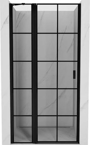 Mexen Mist ușă de duș batantă stânga 110 cm, grilaj negru, negru - 8A4-110-000-70-77-L