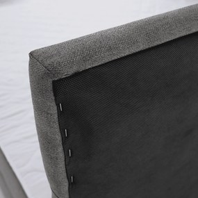 Pat boxspring, 160x200, ţesătură gri, KAMILIA
