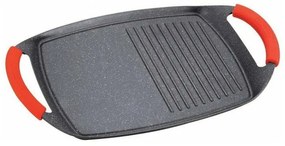 Placa gratar pentru plita si cuptor Royalty Line RL-BTG36M, 36 cm, Doua zone de gatit, Inductie, Negru