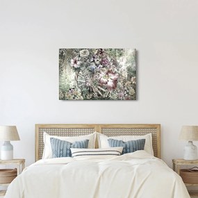 Tablou - Flori pe roata de lemn (90x60 cm)