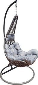 Balansoar gradina KALEA 2 NEW, gri, metal/stofa clasica, 105x105x195 c