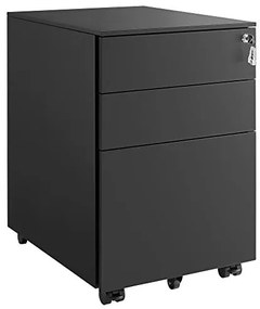 Dulap mobil cu inchidere, Songmics, Negru, OFC60BK, 52 x 39 x 60 cm