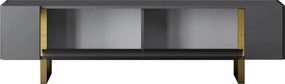 Comoda TV, Hanah Home, Yildiz, 180x50x30 cm, Antracit / Aur