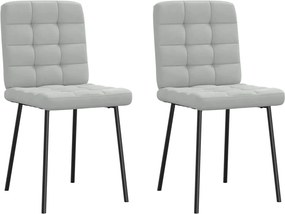 vidaXL Scaune de sufragerie, 2 buc., gri deschis, catifea