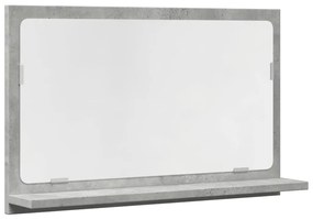 856192 vidaXL Dulap baie cu oglindă, gri beton, 60x11x37 cm, lemn prelucrat