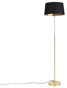 Lampă de podea auriu/alamă cu abajur negru 45 cm reglabil - Parte