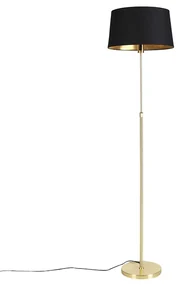 Lampă de podea auriu/alamă cu abajur negru 45 cm reglabil - Parte