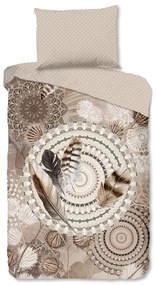 Lenjerie de pat maro din flanelă pentru pat de o persoană 140x200 cm Ringhda – HIP