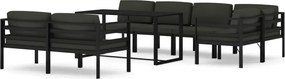 vidaXL Set mobilier de grădină cu perne, 8 piese, antracit, aluminiu