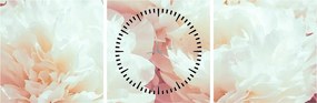 Tablou cu flori (cu ceas) (90x30 cm)