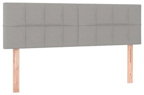 Pat continental, gri deschis, 140x200 cm, material textil Gri deschis, 140 x 200 cm, Cu blocuri patrate