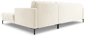 Colțar tapițat Bali, Bej deschis/5 locuri/picioare negre/partea dreaptă/ L293 x l185 x h75