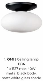 Plafoniera moderna Omi negru, 40cm