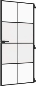 vidaXL Ușă de interior negru 93x201,5 cm sticlă securiz./aluminiu slim
