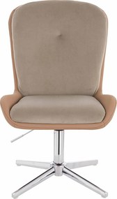 HR690CROSS Scaun Velvet&amp;soft Piele Pu Latte/Carmel Bază Cromata