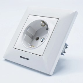 Priza simpla cu impamantare Arkedia Panasonic, ST, alba