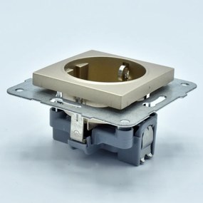 Priza simpla cu impamantare si protectie copii, 16A, IP20, Bronz, Panasonic Arkedia Slim \ Karre Plus
