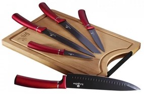 Set de cutite cu tocator, 6 piese, Burgundy Berlinger Haus BH 2552