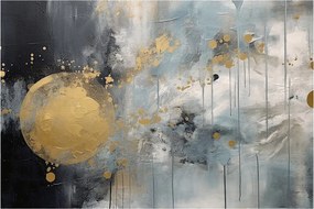Tablou - Abstracție cu minge de aur (90x60 cm)