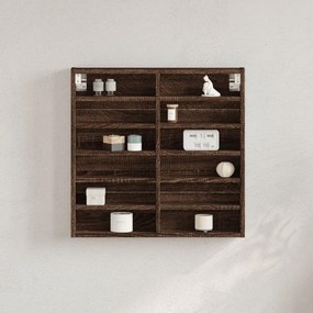 vidaXL Dulap cu vitrină, stejar maro, 60x8,5x58 cm, lemn prelucrat