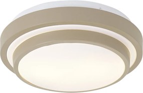 Plafonieră modernă Taupe cu alb 34 cm cu 2 lumini IP44 - Walden