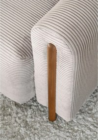 Canapea bej extensibilă/cu spațiu de depozitare cu tapițerie din catifea reiată 244 cm Arcadova – ELTAP