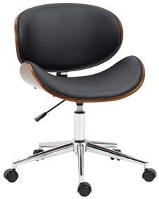 Vinsetto Scaun de birou design vintage înălțime reglabilă pivotant 360° lemn de plop înveliș sintetic 53 x 53 x 77-87 cm | Aosom Romania