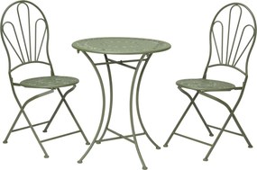 Set mobilier de gradina Romantic Bistro, 3 piese, lemn, verde
