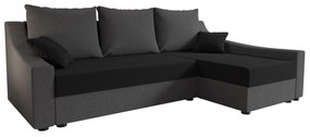 Colțar Opal L (Negru + Gri) (D). 1057310