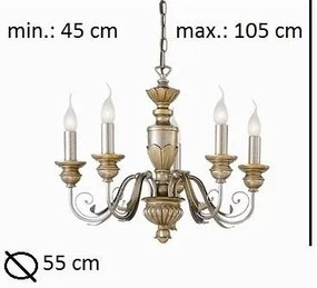 Candelabru 5 brate diametru 55cm FIRENZE SP5 ORO 020822