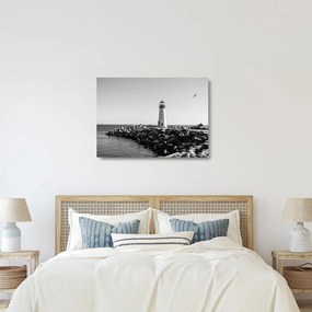 Tablou pe sticlă - Far de pe coastă, Santa Cruz, California (70x50 cm)