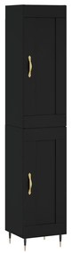 3200434 vidaXL Dulap înalt, negru, 34,5x34x180 cm, lemn prelucrat