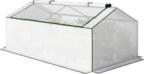 Outsunny Seră cu folie PE cu fereastră, seră din folie rezistentă la iarnă, seră 180 x 90 x 70cm Alb | Aosom Romania