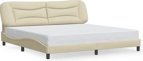 vidaXL Cadru de pat fără saltea, Hvar, crem, 200x200 cm, textil