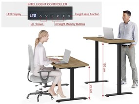 Masă PC electrică Natura 140 (Stejar + Negru). Promo -7%. 1124885