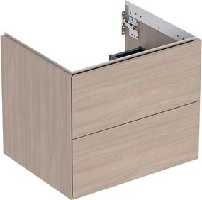 Dulap baza suspendat Geberit One stejar bej 60 cm cu 2 sertare