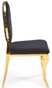 Scaun K556 velvet negru Blu19/auriu