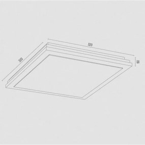 Plafonieră CASERTA 2xE27/15W/230V 32x32 cm Argon 7146