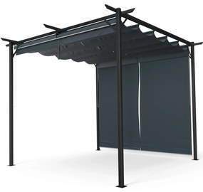 Pantheon Robust Pergola, 3x3 m oțel vopsit electrostatic, rezistent la intemperii, cu jaluzele laterale