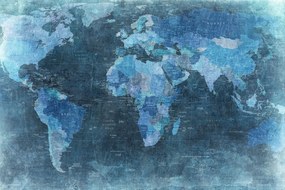 Fototapet, World Map, Blue, Rebel Walls